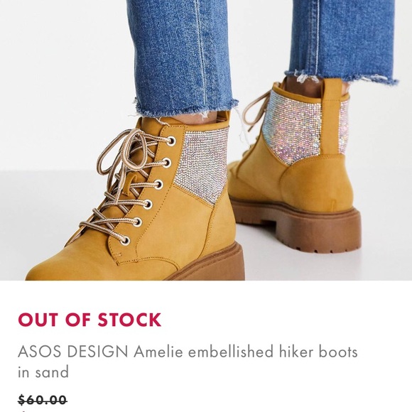 F L A S H • SALE! • NIB • ASOS • Amelie Embellished Hiker Boots - Picture 4 of 9